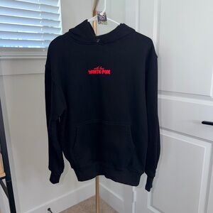 SOLD 157. White Fox With Love In The Moment Oversized Hoodie Black